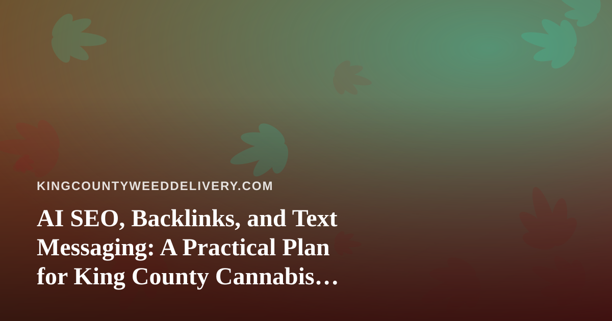 AI SEO, Backlinks, and Text Messaging: A Practical Plan for King County Cannabis Delivery