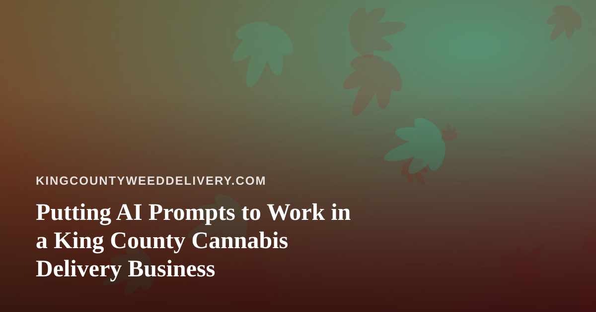 Putting AI Prompts to Work in a King County Cannabis Delivery Business